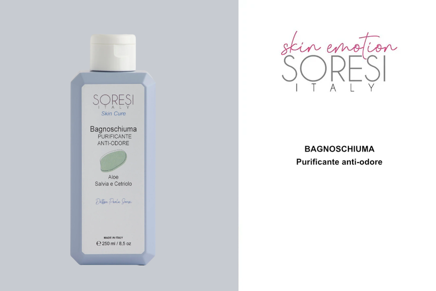 Soresi Italy lancia la nuova linea Skincure: il nuovo bagnoschiuma naturale che combatte gli odori della pelle
